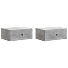 Nachtkastje 2 stuks betongrijs 49x34,5x20 cm bewerkt hout