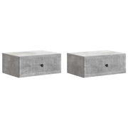 Nachtkastje 2 stuks betongrijs 49x34,5x20 cm bewerkt hout