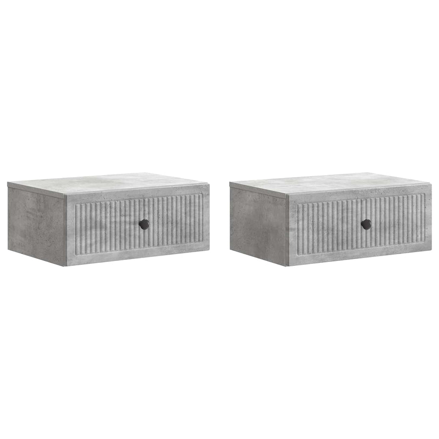 Nachtkastje 2 pcs Betongrijs 49 x 34,5 x 20 cm Bewerkt hout