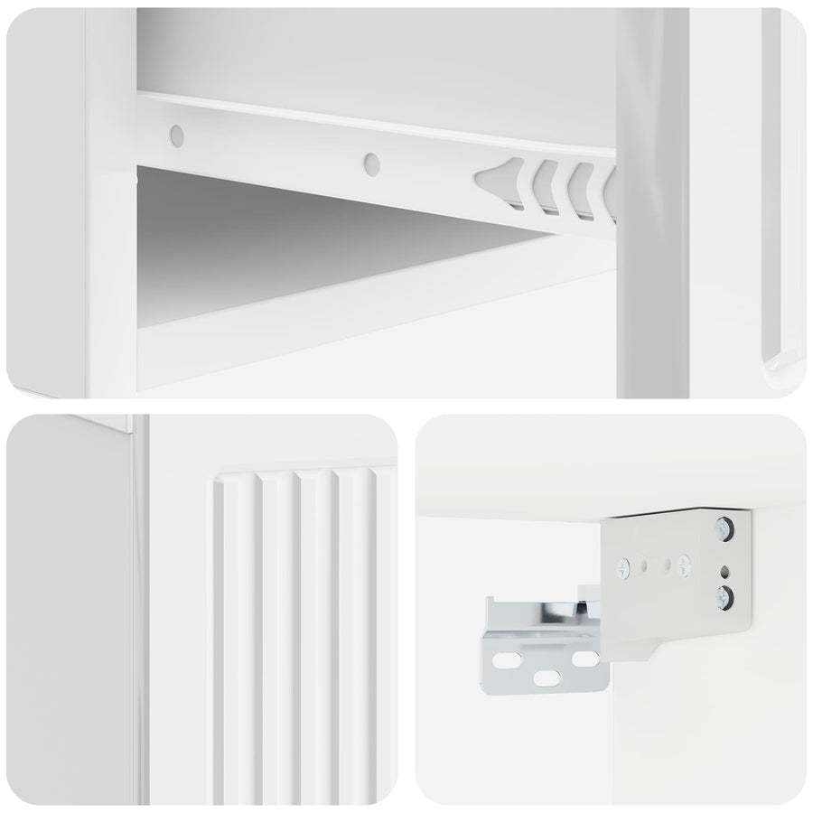 Nachtkastje 2 pcs Hoogglans Wit 49 x 34,5 x 20 cm Bewerkt hout