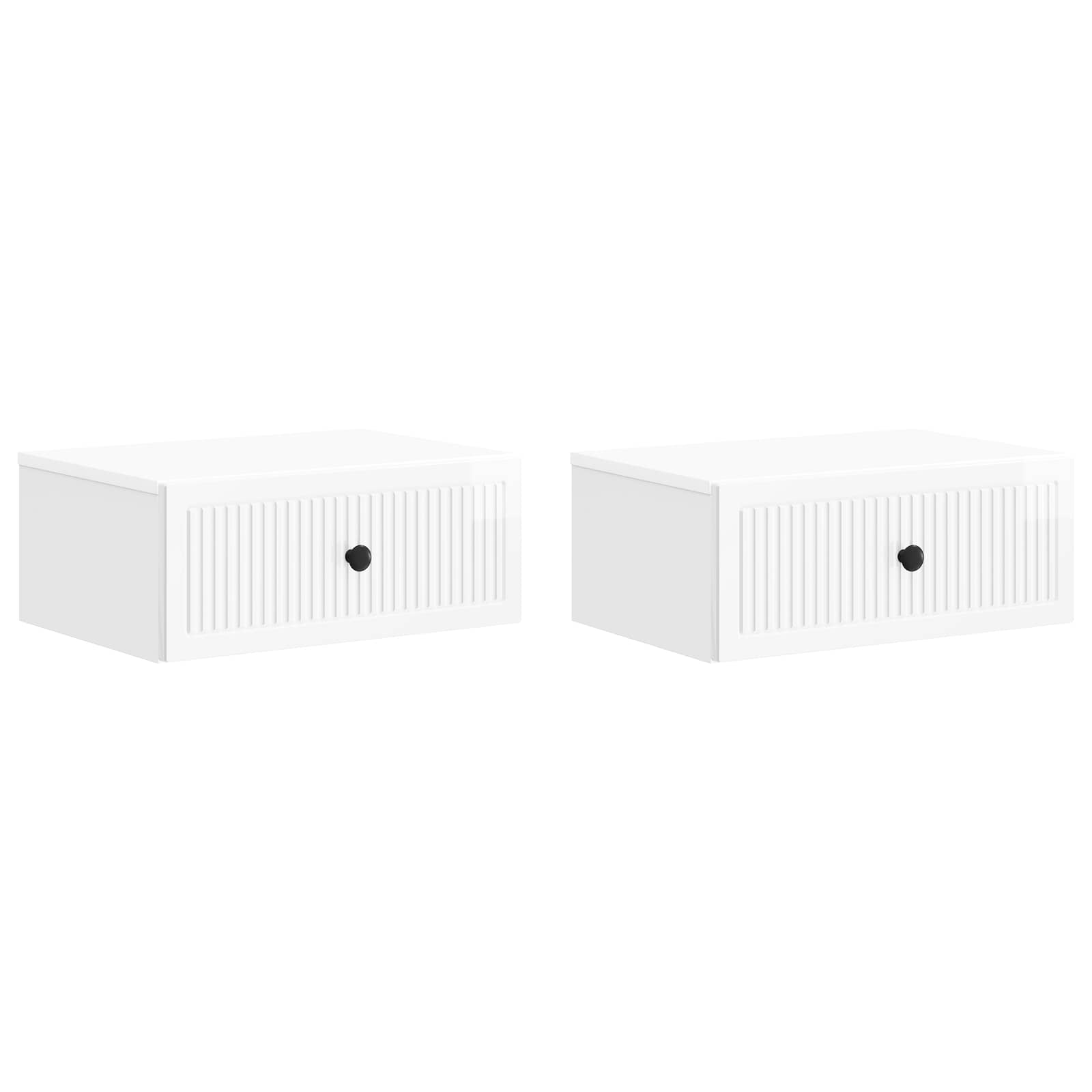 Nachtkastje 2 pcs Hoogglans Wit 49 x 34,5 x 20 cm Bewerkt hout