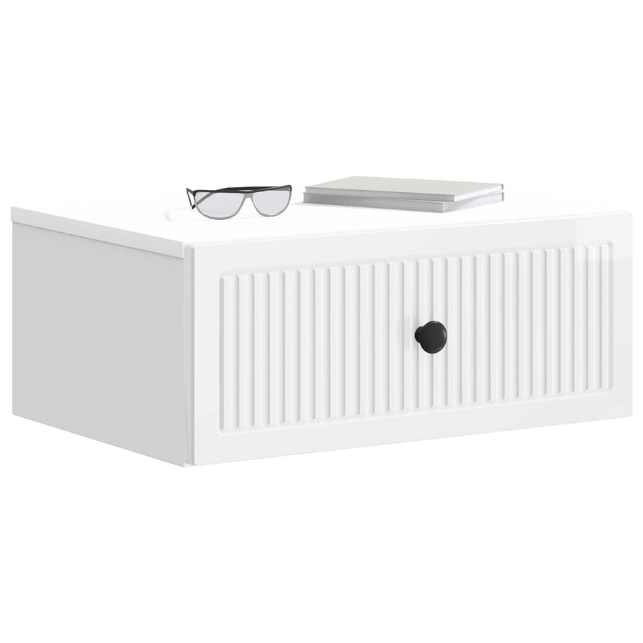 Nachtkastje 2 pcs Hoogglans Wit 49 x 34,5 x 20 cm Bewerkt hout