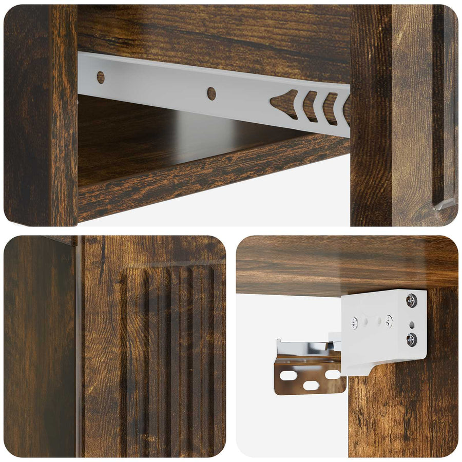 Nachtkastje 2 pcs Gerookt eiken 49 x 34,5 x 20 cm Bewerkt hout