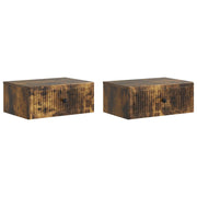 Nachtkastjes 2 stuks gerookt eiken 49x34,5x20 cm