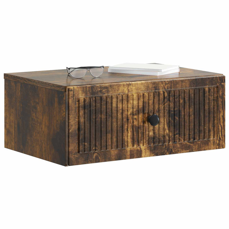 Nachtkastje 2 pcs Gerookt eiken 49 x 34,5 x 20 cm Bewerkt hout