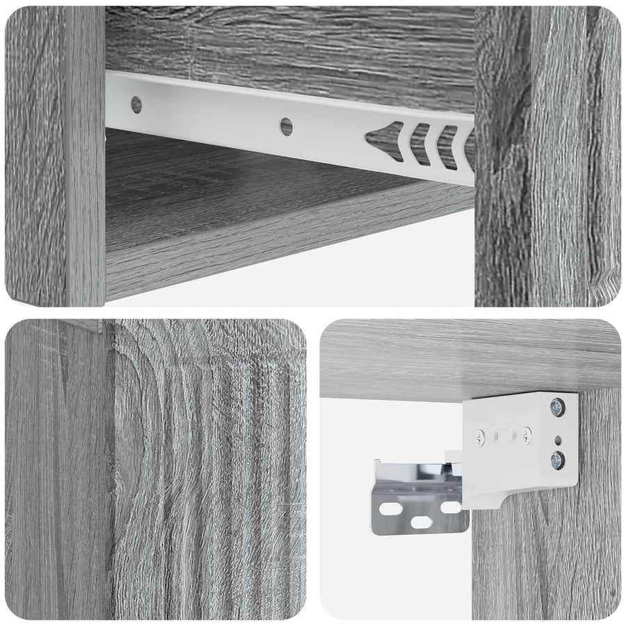 Nachtkastje Grijs sonoma 49 x 34,5 x 20 cm Bewerkt hout