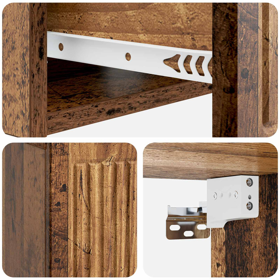 Nachtkastje met lade Oud hout 49 x 34,5 x 20 cm Bewerkt hout