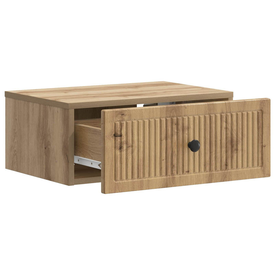 Nachtkastje Artisanaal eiken 49 x 34,5 x 20 cm Bewerkt hout