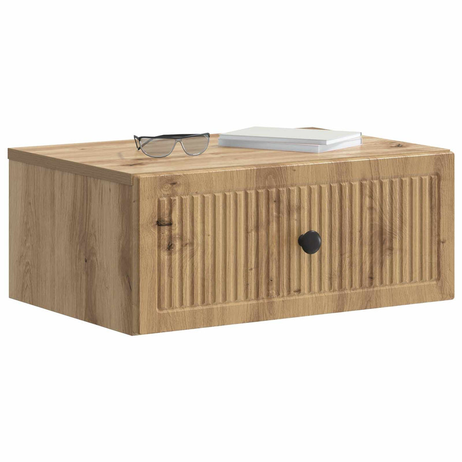 Nachtkastje Artisanaal eiken 49 x 34,5 x 20 cm Bewerkt hout