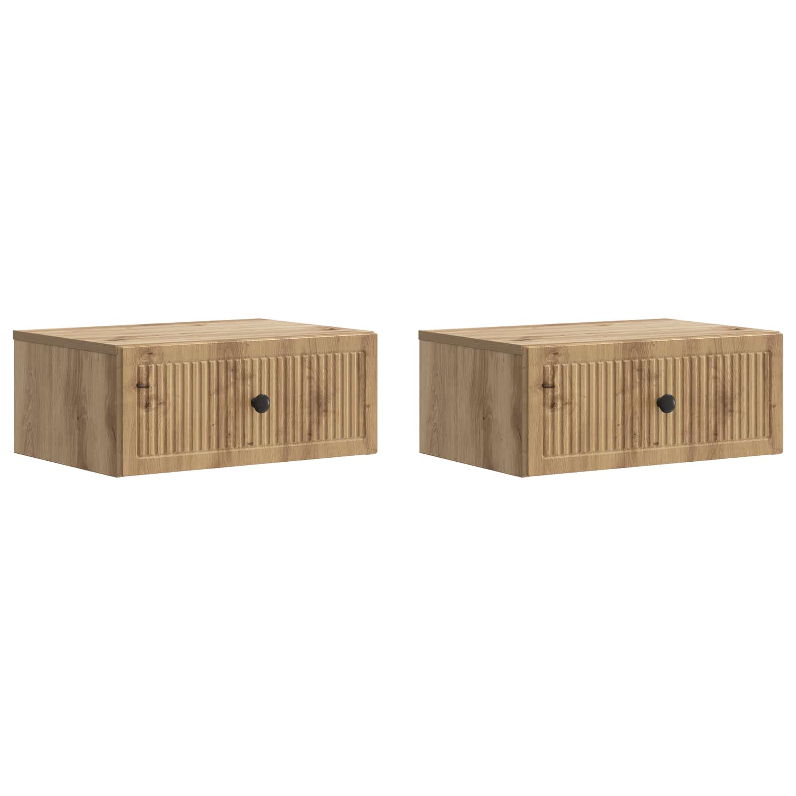 Nachtkastje met lade 2 pcs Artisanaal eiken 49 x 34,5 x 20 cm