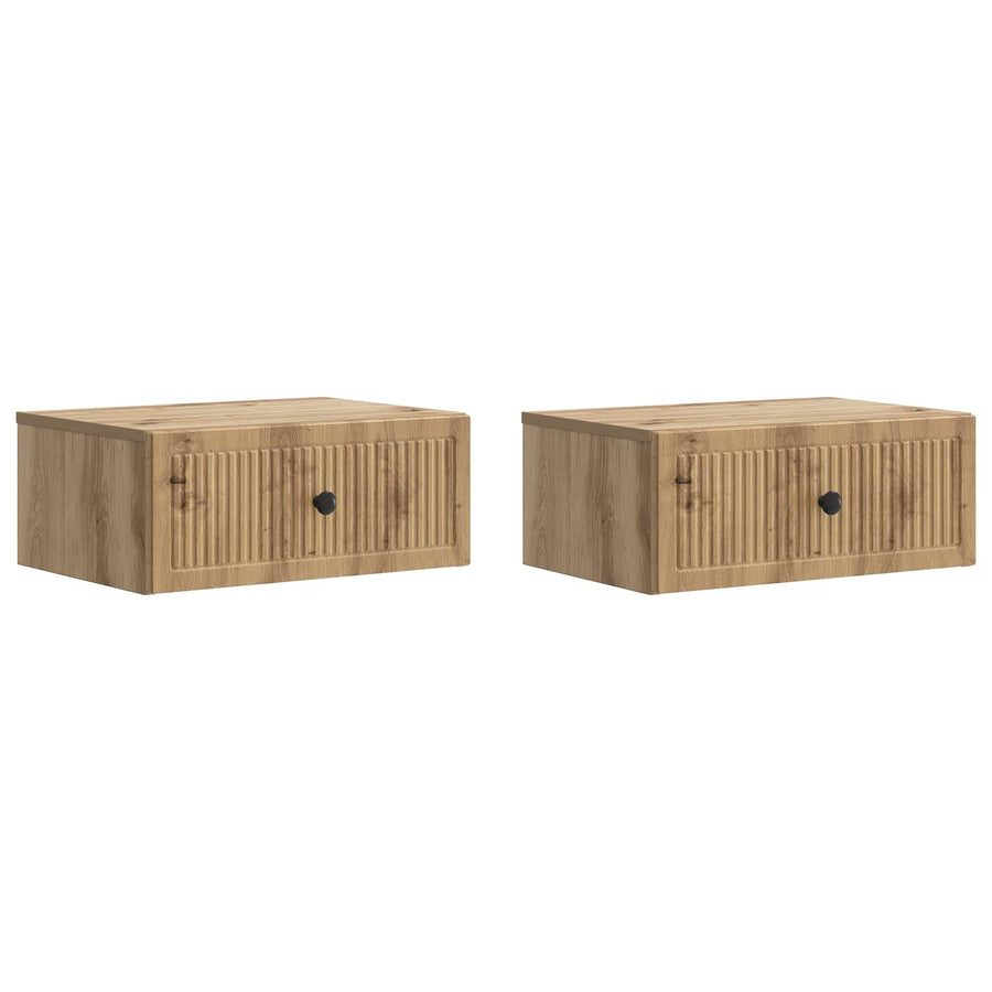 Nachtkastje met lade 2 pcs Artisanaal eiken 49 x 34,5 x 20 cm