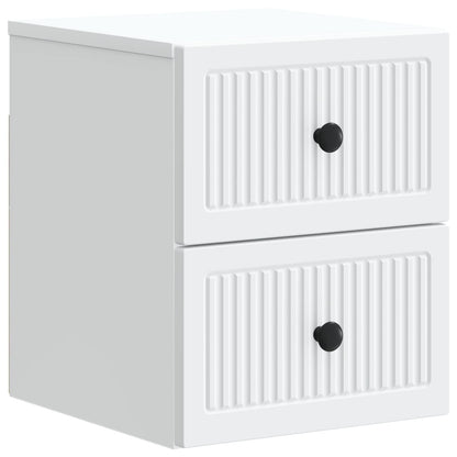 Wandbeugel Bedkast met lade Wit 33 x 34,5 x 40 cm Bewerkt hout