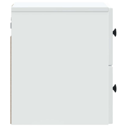 Wandbeugel Bedkast met lade Wit 33 x 34,5 x 40 cm Bewerkt hout