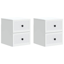 Wandbeugel Bedkast 2 pcs Wit 33 x 34,5 x 40 cm Bewerkt hout