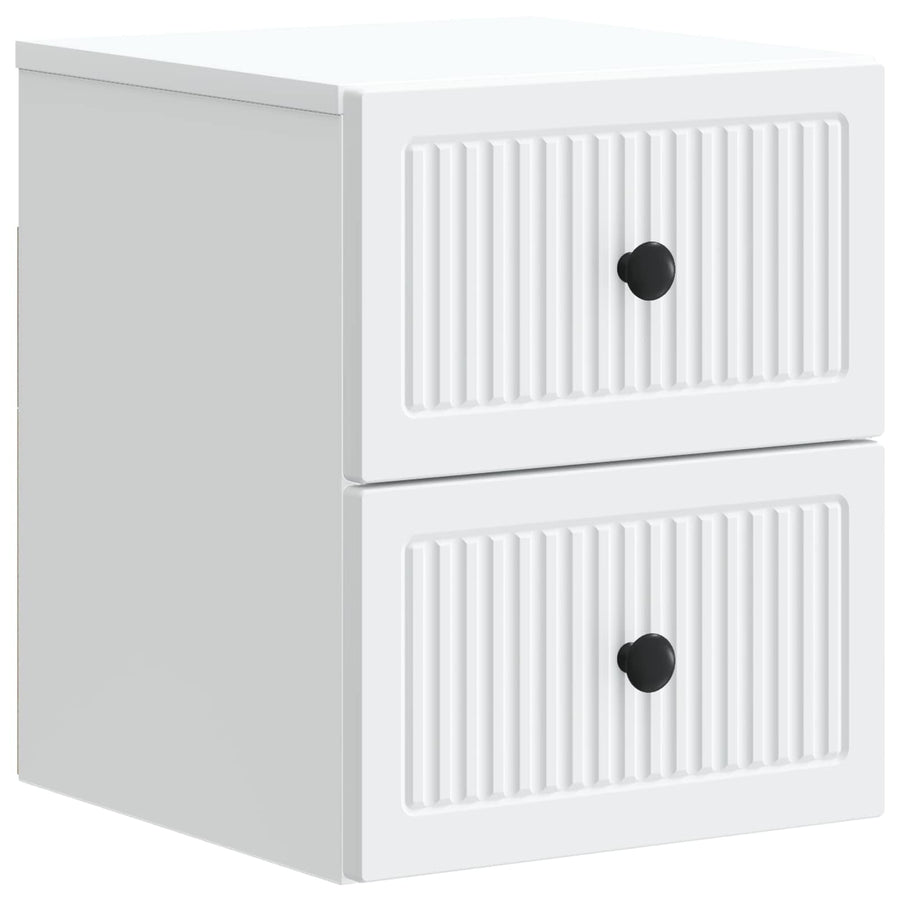 Wandbeugel Bedkast 2 pcs Wit 33 x 34,5 x 40 cm Bewerkt hout