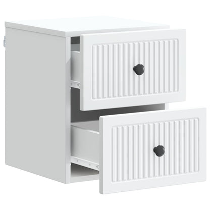 Wandbeugel Bedkast 2 pcs Wit 33 x 34,5 x 40 cm Bewerkt hout