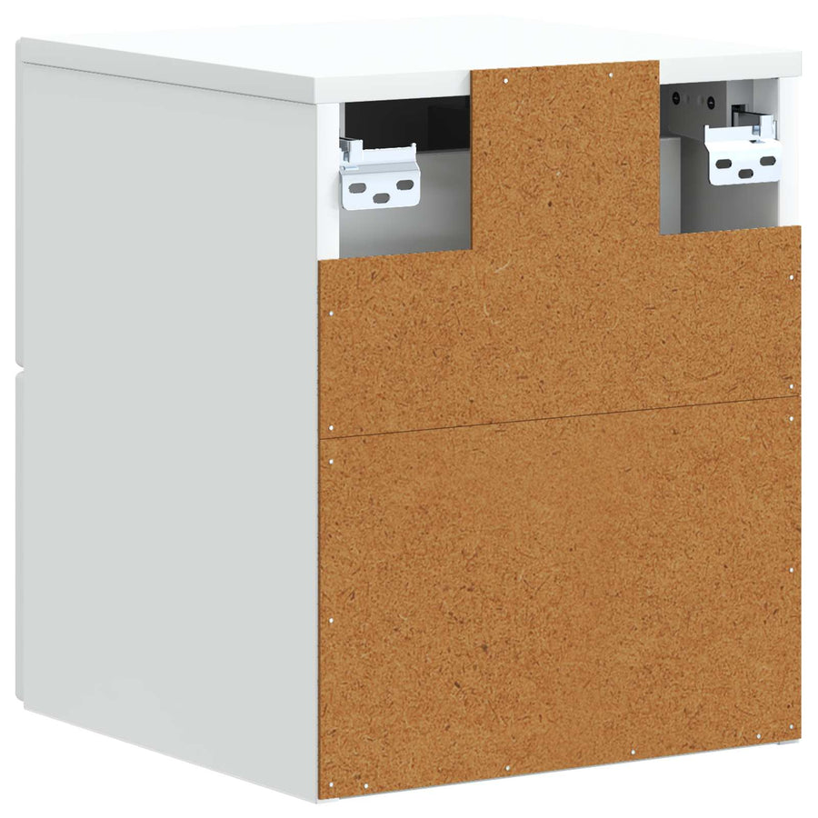Wandbeugel Bedkast 2 pcs Wit 33 x 34,5 x 40 cm Bewerkt hout