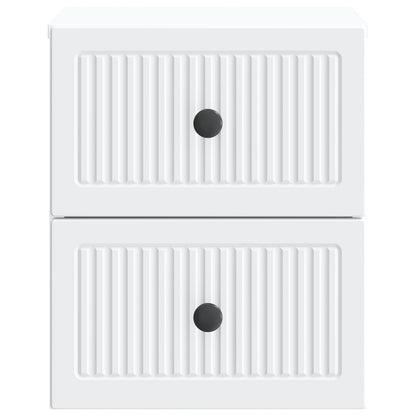 Wandbeugel Bedkast 2 pcs Wit 33 x 34,5 x 40 cm Bewerkt hout