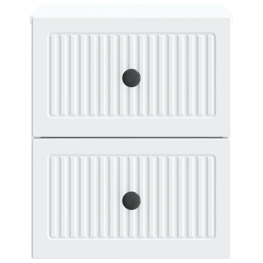 Wandbeugel Bedkast 2 pcs Wit 33 x 34,5 x 40 cm Bewerkt hout