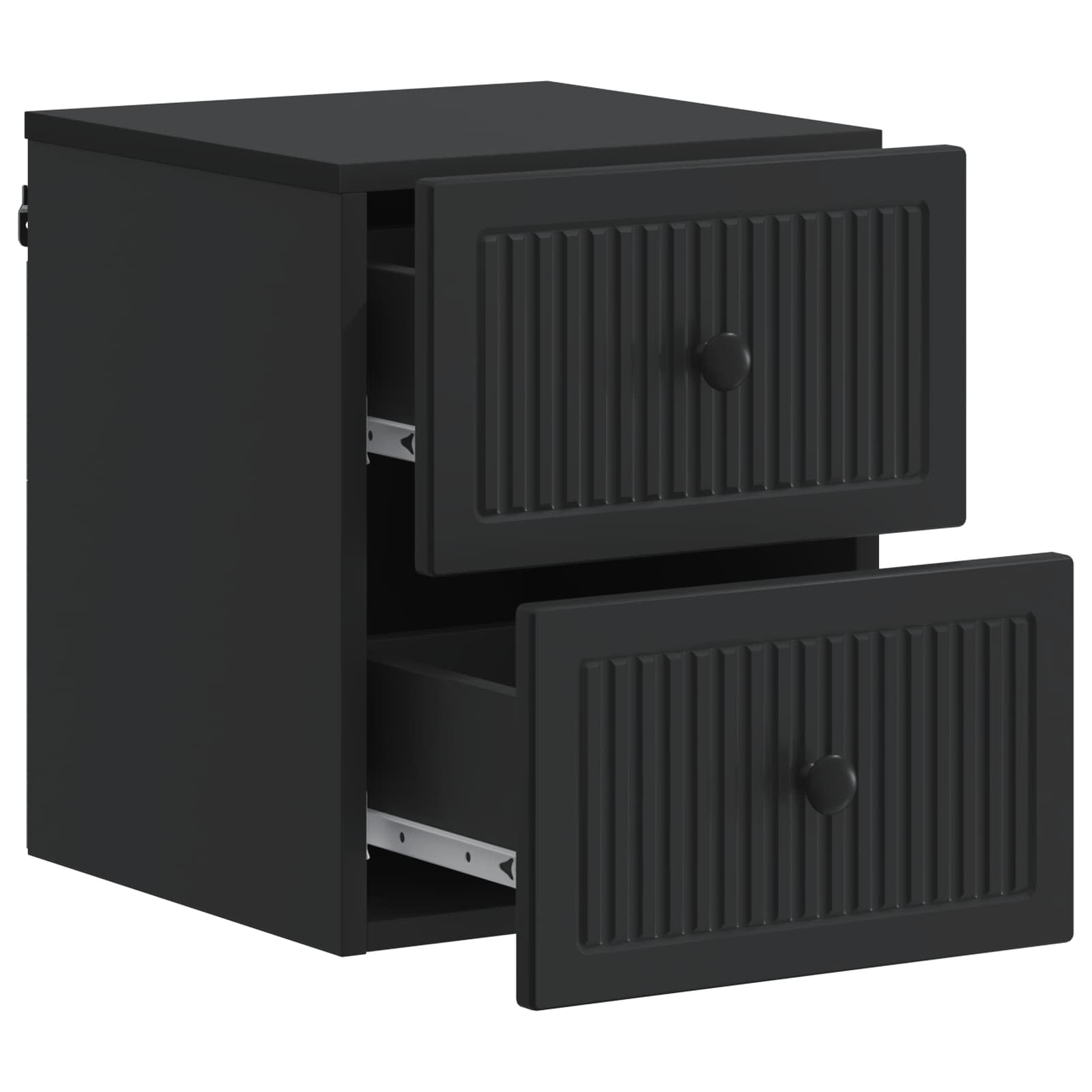 Wandbeugel Bedkast 2 pcs Zwart 33 x 34,5 x 40 cm Bewerkt hout