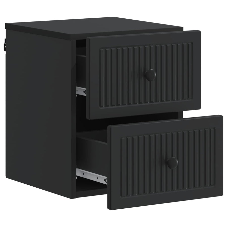 Wandbeugel Bedkast 2 pcs Zwart 33 x 34,5 x 40 cm Bewerkt hout