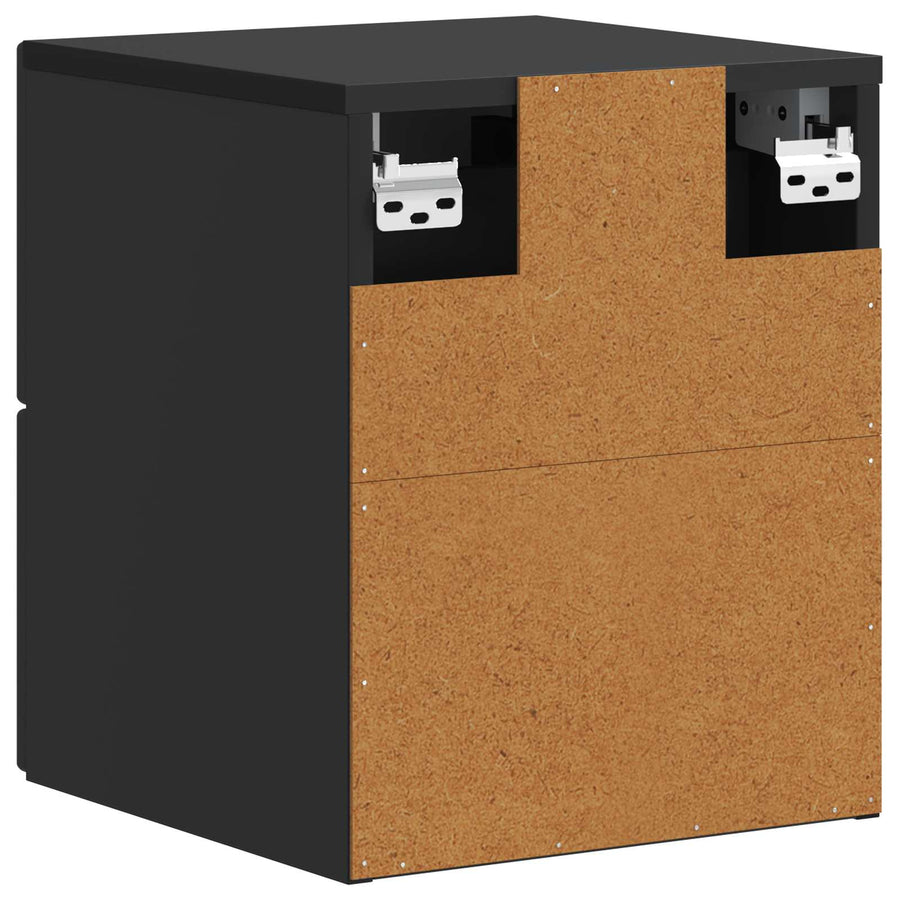 Wandbeugel Bedkast 2 pcs Zwart 33 x 34,5 x 40 cm Bewerkt hout