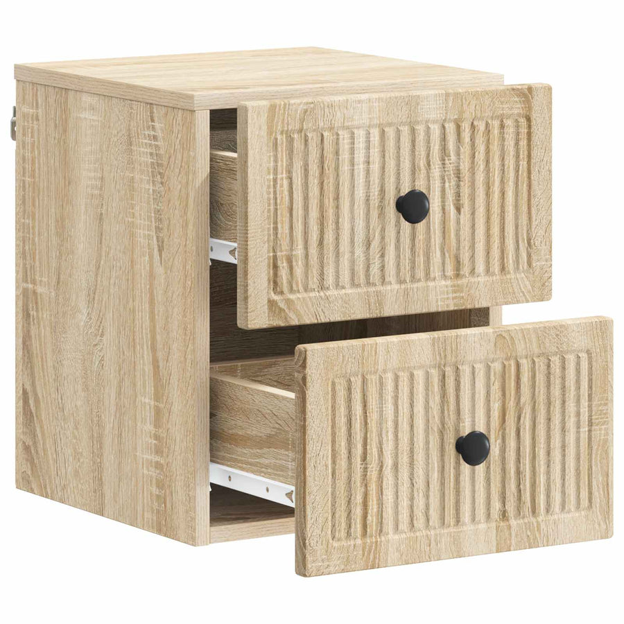 Wandbeugel Bedkast Sonoma Eiken 33 x 34,5 x 40 cm Bewerkt hout