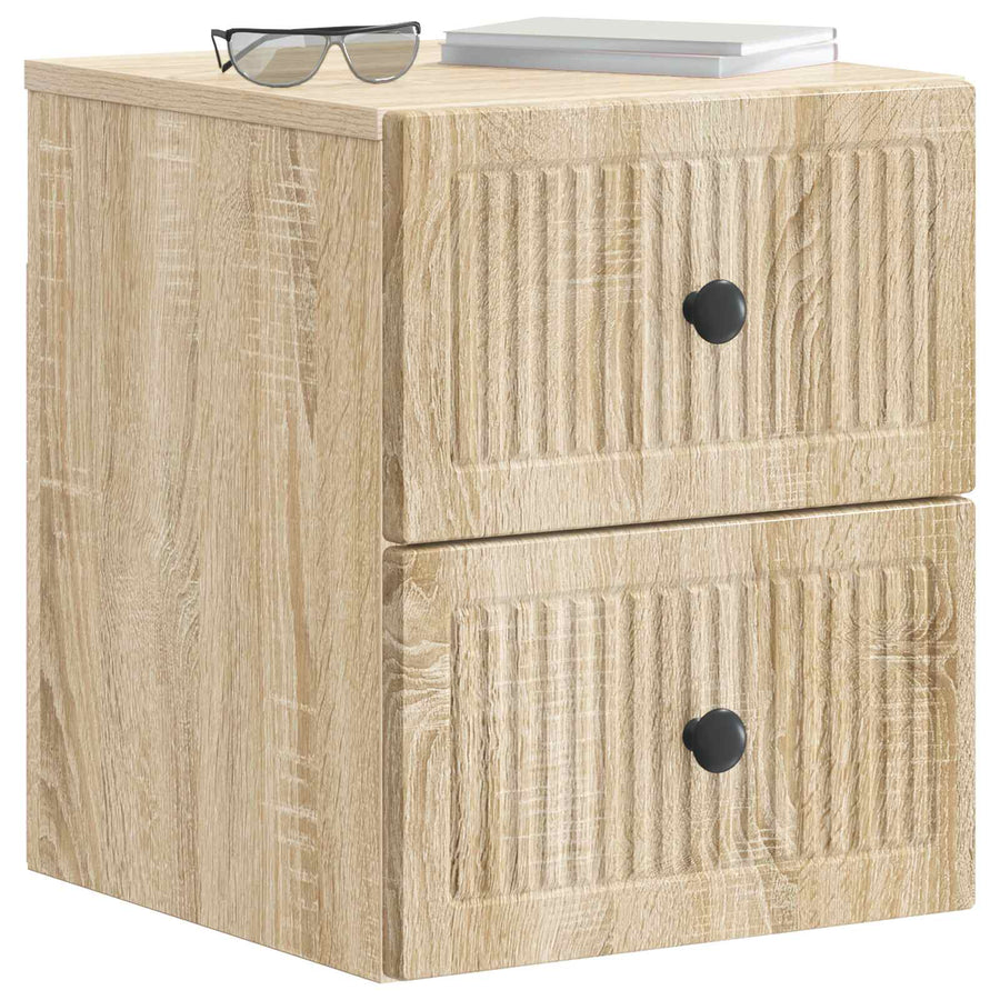 Wandbeugel Bedkast Sonoma Eiken 33 x 34,5 x 40 cm Bewerkt hout