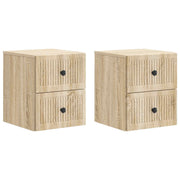 Nachtkastjes 2 stuks Sonoma eiken 33x34,5x40 cm muurmontage