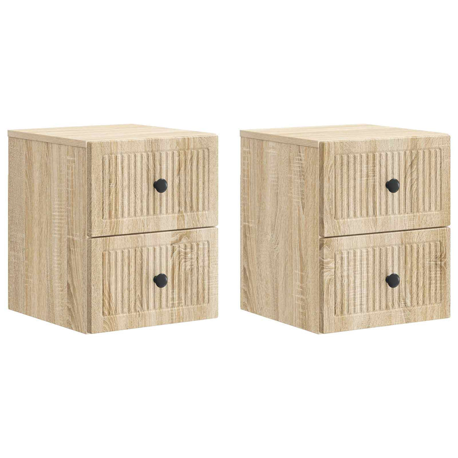 Wandbeugel Bedkast 2 pcs Sonoma Eiken 33 x 34,5 x 40 cm