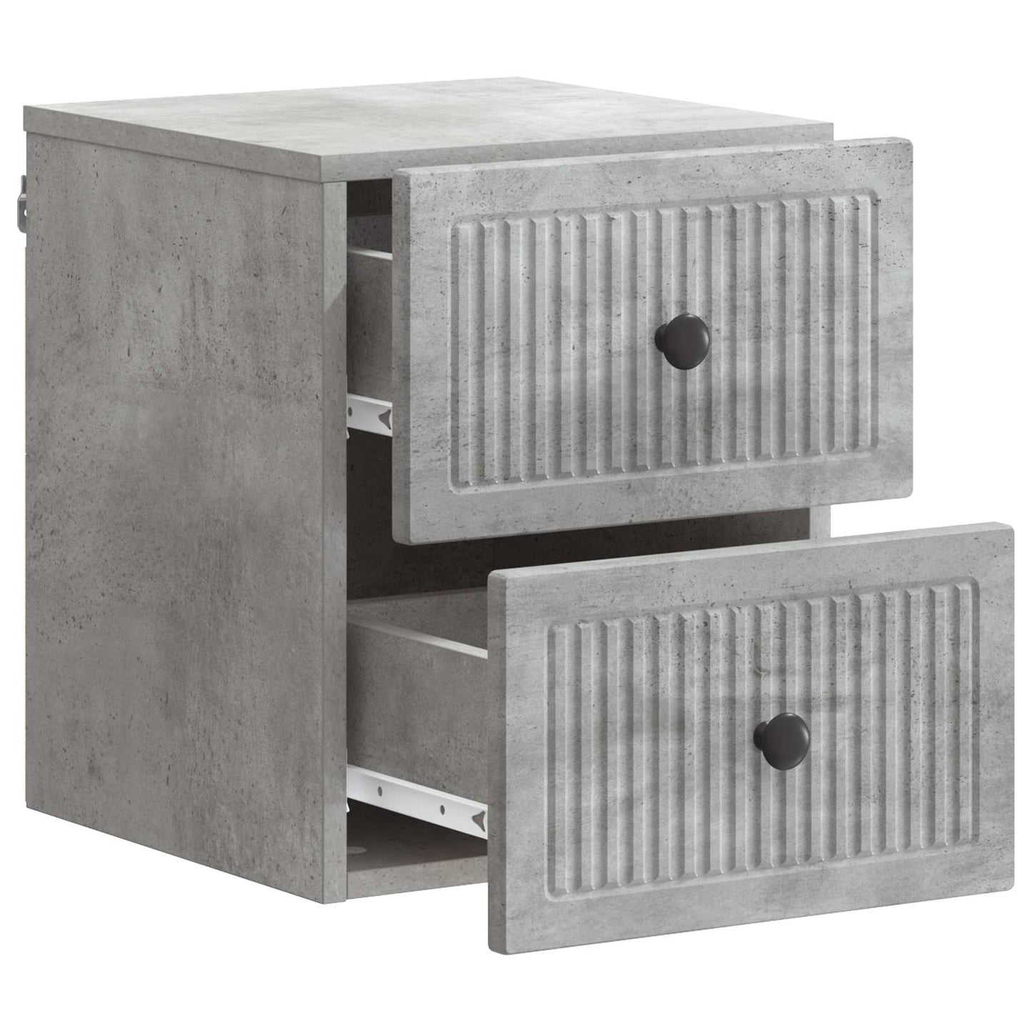 Wandbeugel Bedkast Betongrijs 33 x 34,5 x 40 cm Bewerkt hout