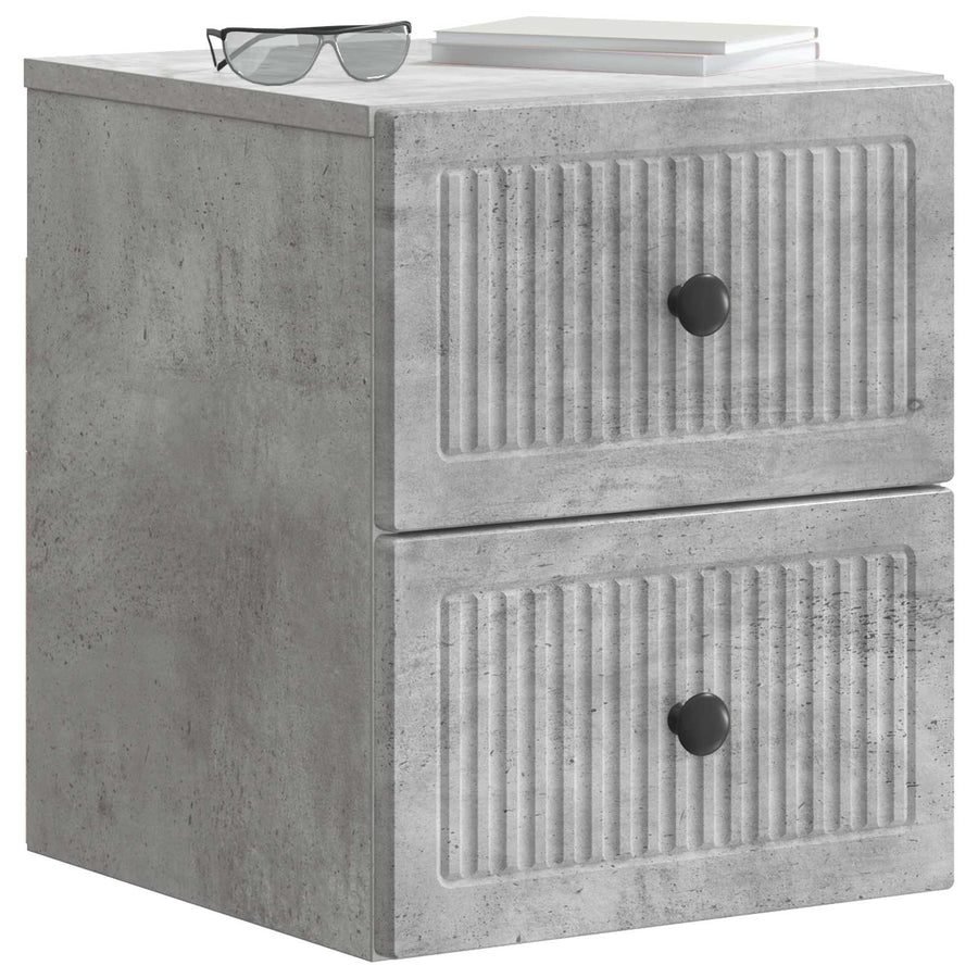 Wandbeugel Bedkast Betongrijs 33 x 34,5 x 40 cm Bewerkt hout