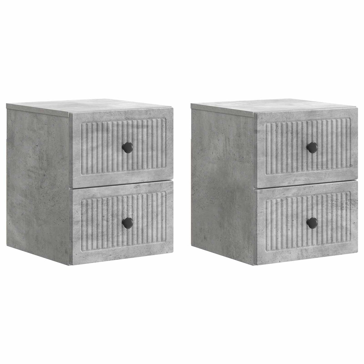 Wandbeugel Bedkast met lade 2 pcs Betongrijs 33 x 34,5 x 40 cm
