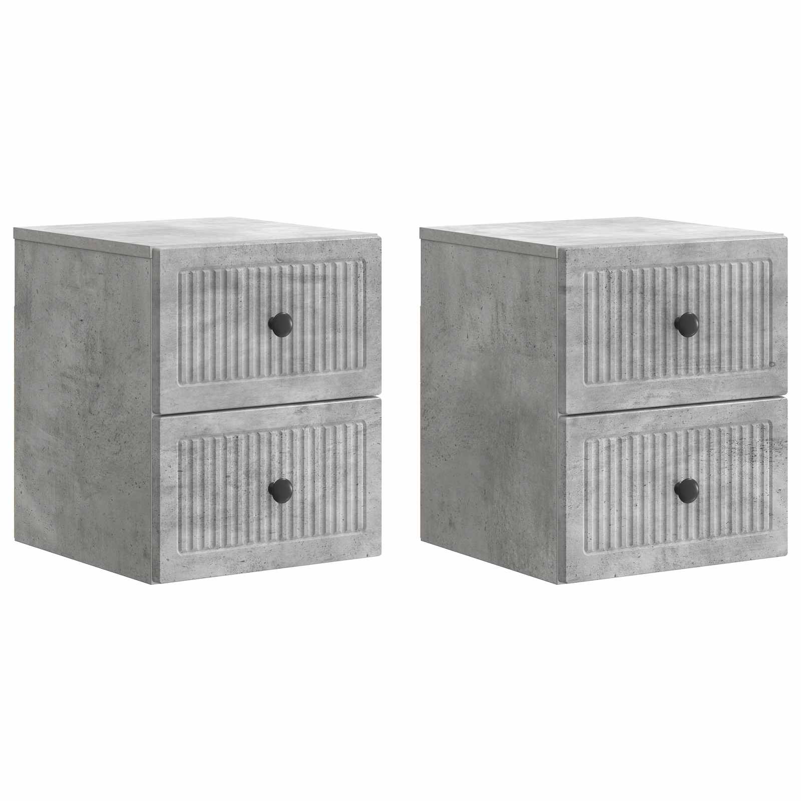Wandbeugel Bedkast met lade 2 pcs Betongrijs 33 x 34,5 x 40 cm
