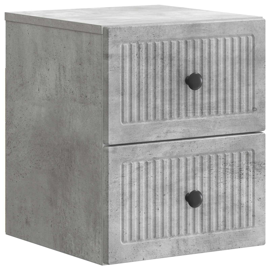 Wandbeugel Bedkast met lade 2 pcs Betongrijs 33 x 34,5 x 40 cm