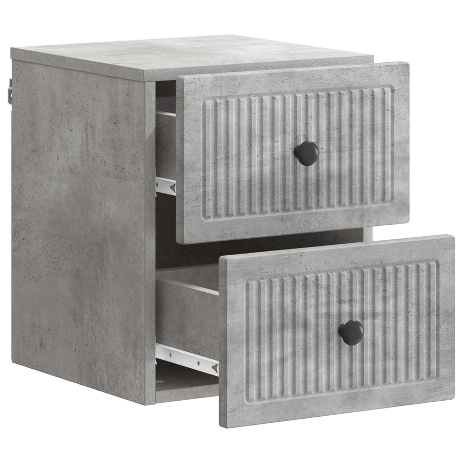 Wandbeugel Bedkast met lade 2 pcs Betongrijs 33 x 34,5 x 40 cm