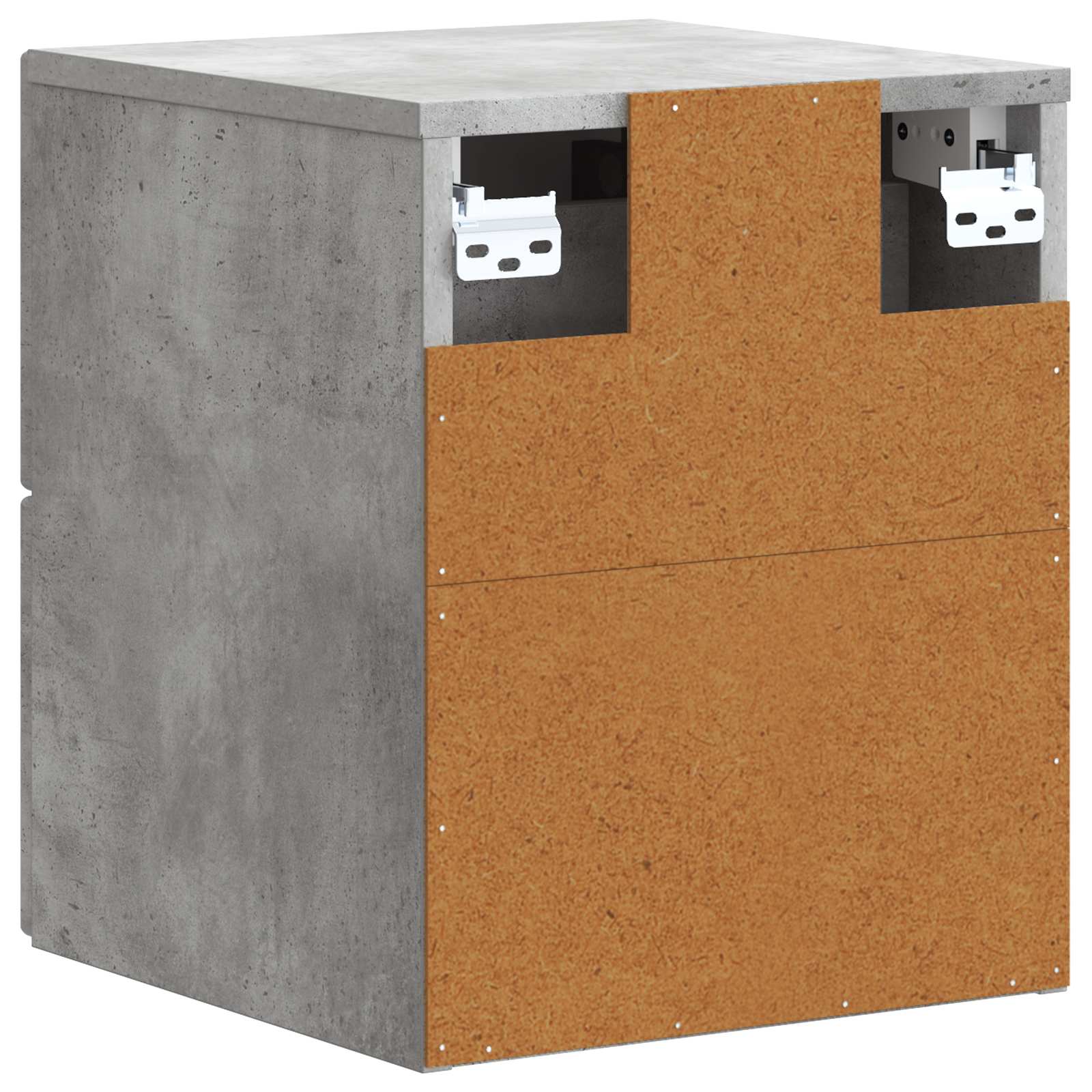 Wandbeugel Bedkast met lade 2 pcs Betongrijs 33 x 34,5 x 40 cm