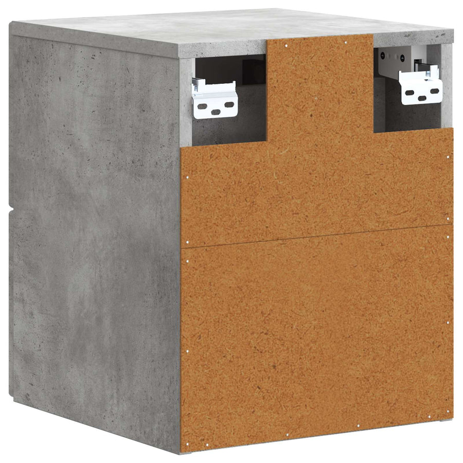 Wandbeugel Bedkast met lade 2 pcs Betongrijs 33 x 34,5 x 40 cm