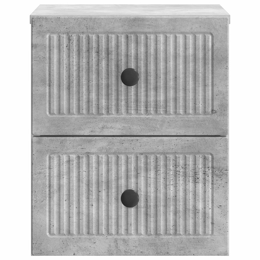 Wandbeugel Bedkast met lade 2 pcs Betongrijs 33 x 34,5 x 40 cm