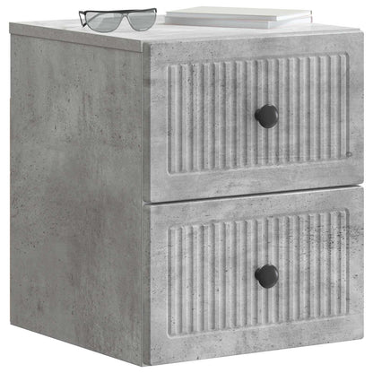 Wandbeugel Bedkast met lade 2 pcs Betongrijs 33 x 34,5 x 40 cm