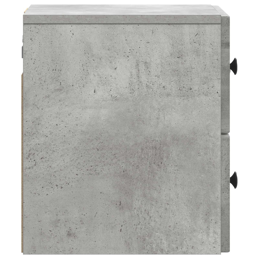 Wandbeugel Bedkast met lade 2 pcs Betongrijs 33 x 34,5 x 40 cm