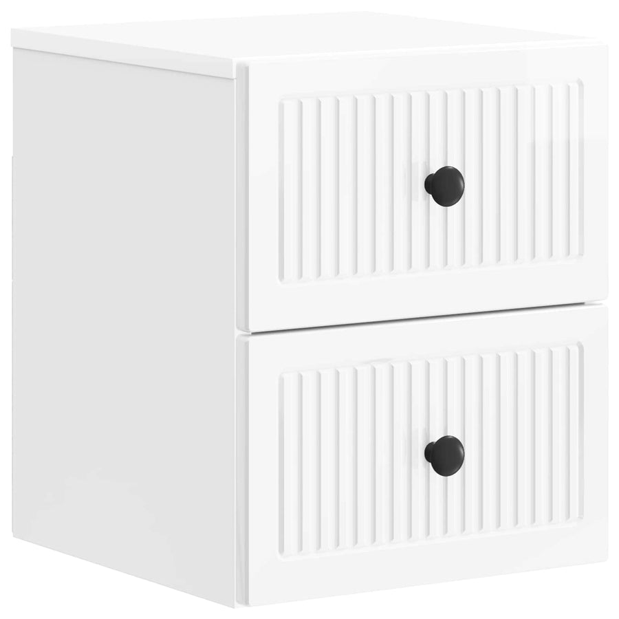 Wandbeugel Bedkast Hoogglans Wit 33 x 34,5 x 40 cm Bewerkt hout