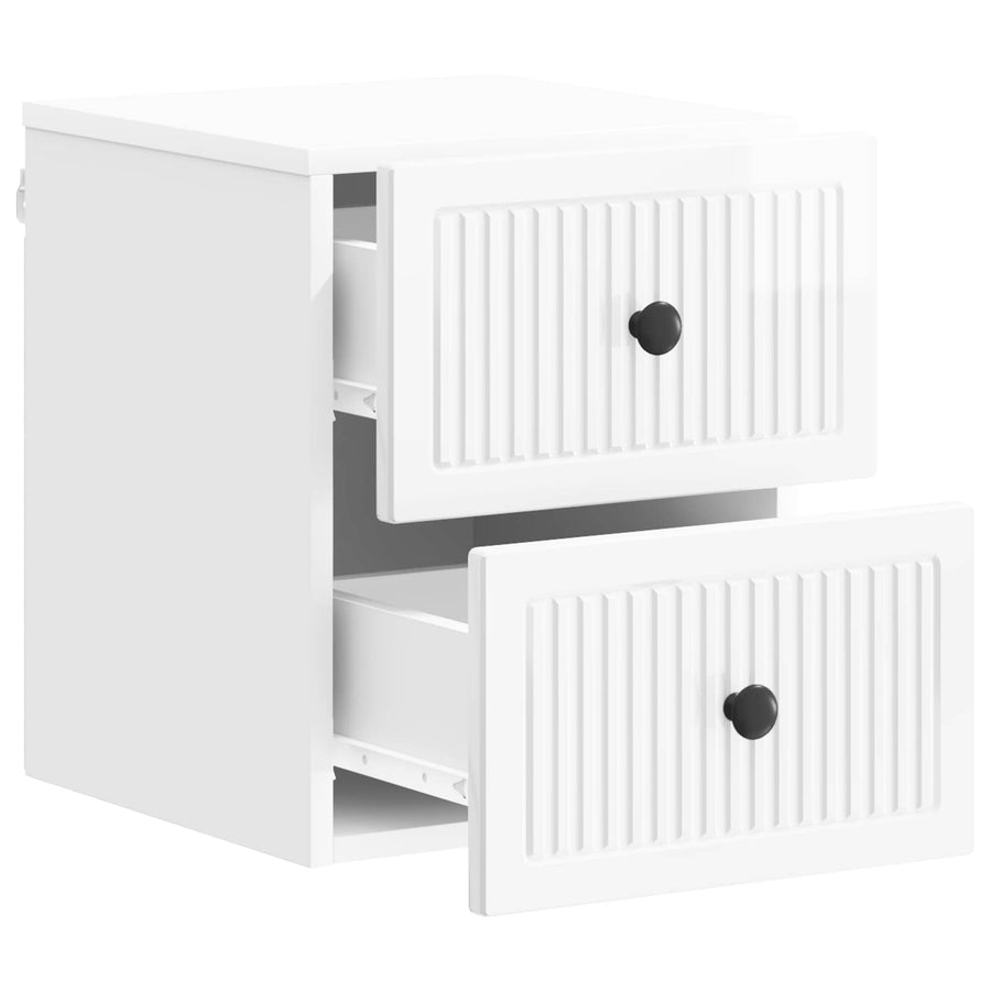 Wandbeugel Bedkast Hoogglans Wit 33 x 34,5 x 40 cm Bewerkt hout