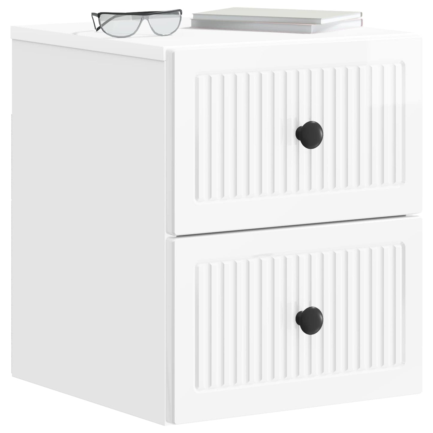 Wandbeugel Bedkast Hoogglans Wit 33 x 34,5 x 40 cm Bewerkt hout