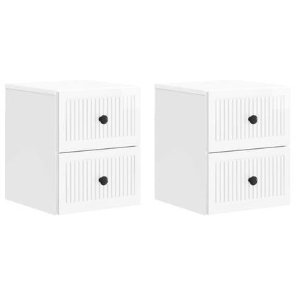 Wandbeugel Bedkast 2 pcs Hoogglans Wit 33 x 34,5 x 40 cm