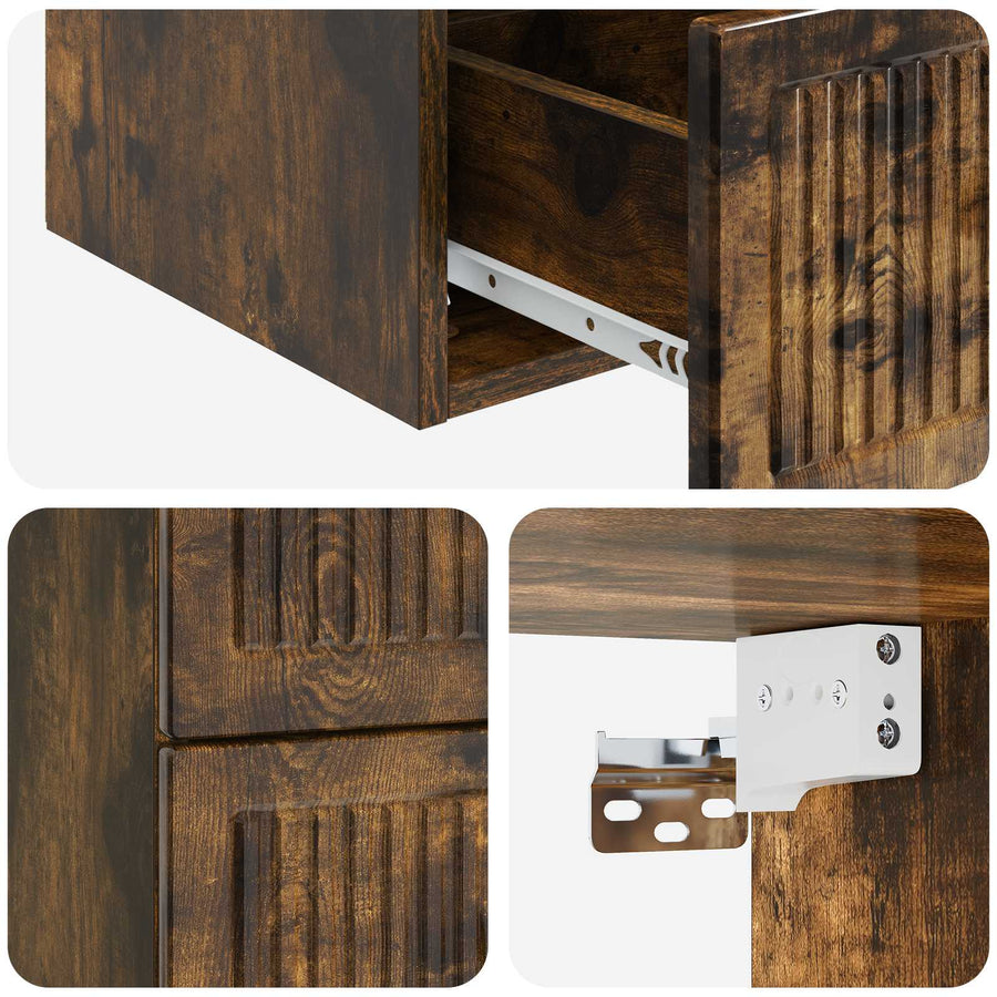 Wandbeugel Bedkast 2 pcs Gerookt eiken 33 x 34,5 x 40 cm