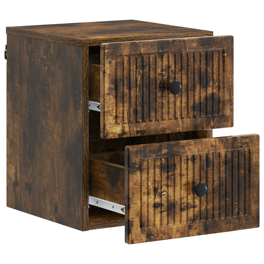 Wandbeugel Bedkast 2 pcs Gerookt eiken 33 x 34,5 x 40 cm
