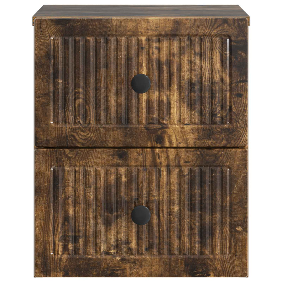 Wandbeugel Bedkast 2 pcs Gerookt eiken 33 x 34,5 x 40 cm