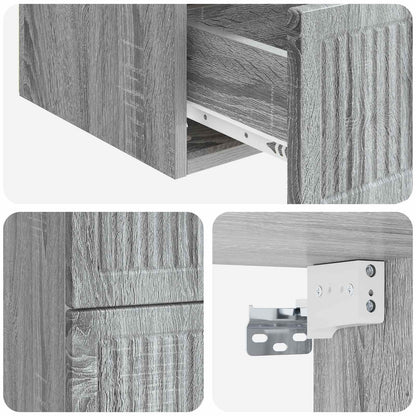 Wandbeugel Bedkast 2 pcs Grijs sonoma 33 x 34,5 x 40 cm