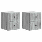 Nachtkastjes 2 stuks 33x34,5x40 cm grijs sonoma bewerkt hout